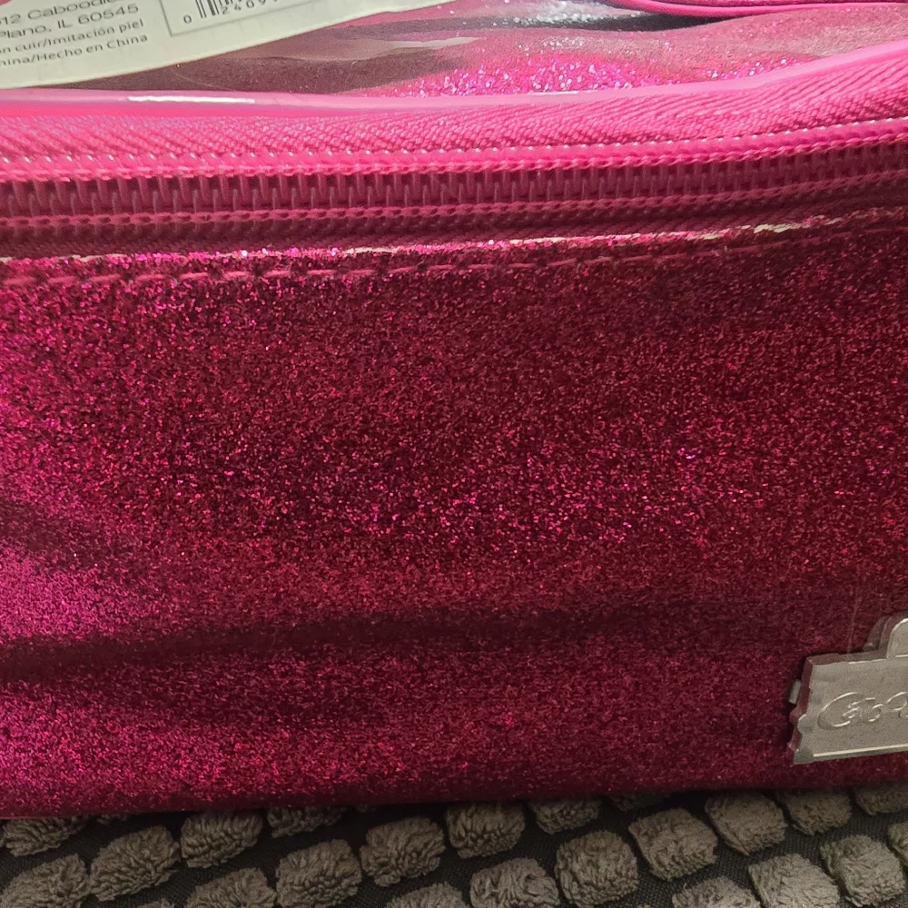 Caboodles soft sided nail valet/tote/case pink matallic Sparkle NEW